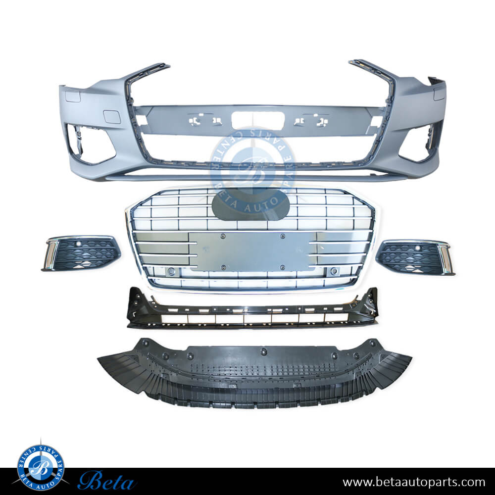 Front Bumper Assembly with PDC for Audi A6 2019-Up models, Part Number 4K0807065A Front Bumper Assembly with PDC for Audi A6 2019-Up models, Part Number 4K0807065A